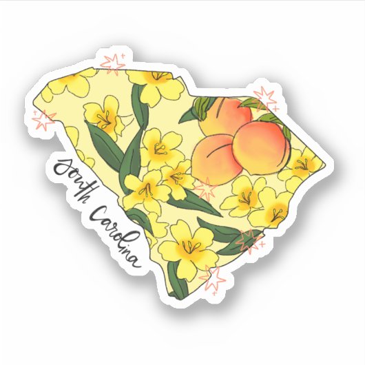 サウスカロライナ図解入りの、写真付きの州シール シール (正面)