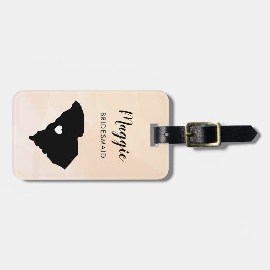 サウスカロライナ地図ラゲージタグ、ウェディングパーティー ラゲッジタグ (正面横)