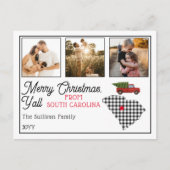 サウスカロライナ州からのメリークリスマス写真の休日 シーズンポストカード (正面)
