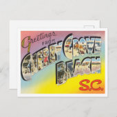 サウスカロライナ州さくらんぼグローブビーチからの挨拶 ポストカード (正面/裏面)