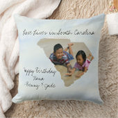 サウスカロライナ州に住む愛の州の形をした写真 クッション (ブランケット)