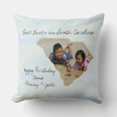 サウスカロライナ州に住む愛の州の形をした写真 クッション (正面)