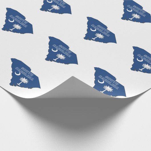 サウスカロライナ州のアウトラインの形状の状態フラグ ラッピングペーパー (角)