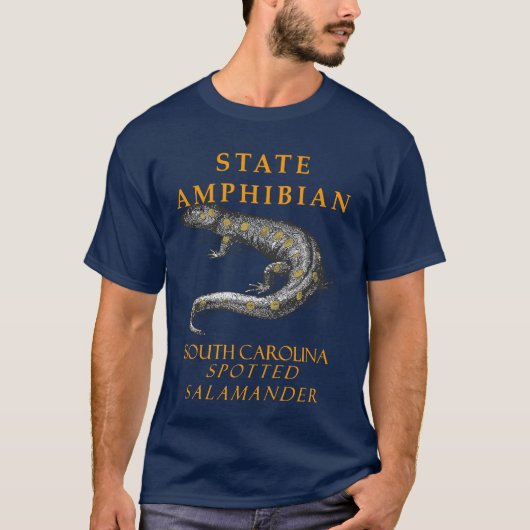 サウスカロライナ州の両生類、スポッテッドサラマンダー Tシャツ (正面)
