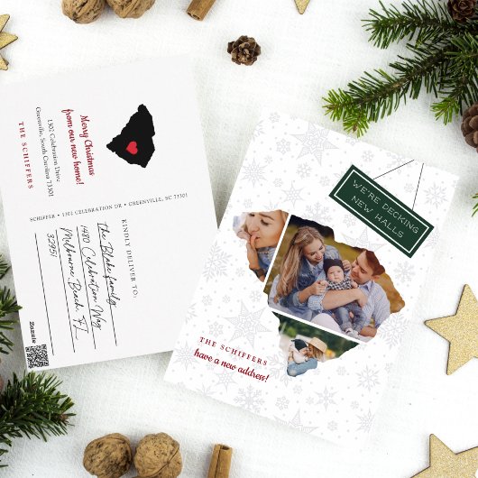 サウスカロライナ州の休日の引越しのお知らせ シーズンポストカード