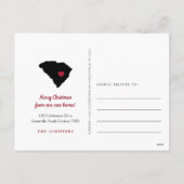 サウスカロライナ州の休日の引越しのお知らせ シーズンポストカード (裏面)