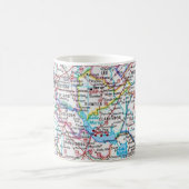 サウスカロライナ州の地図マグカップ コーヒーマグカップ (中央)
