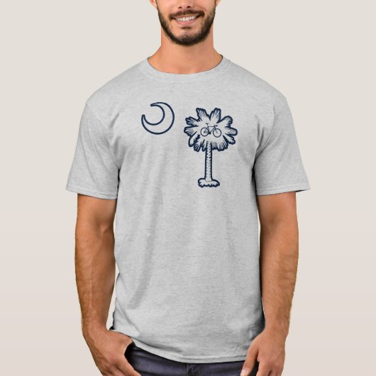 サウスカロライナ州の旗 ヤシの木 自転車 Tシャツ (正面)