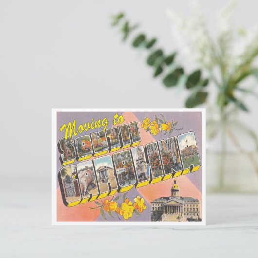 サウスカロライナ州への移動ヴィンテージ所在地の変更 案内ポストカード (スタンド正面)