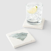 サウスカロライナ州イラストレーション ストーンコースター (横)