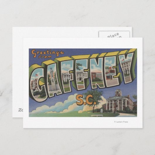 サウスカロライナ州ガフニー – ラージレターシーン ポストカード (正面/裏面)