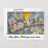 サウスカロライナ州クレセントビーチからの挨拶 ポストカード (正面/裏面)