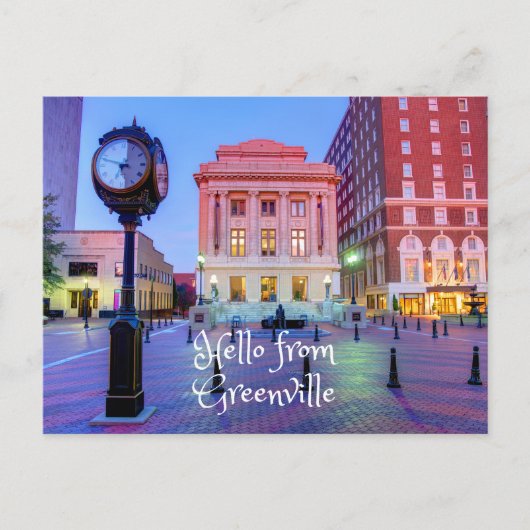 サウスカロライナ州グリーンビルからこんにちは ポストカード (正面)