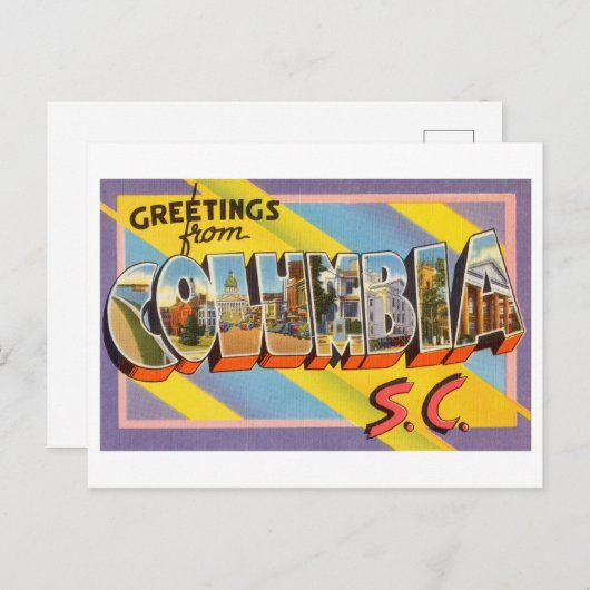 サウスカロライナ州コロンビア州からのヴィンテージの挨拶 ポストカード (正面/裏面)