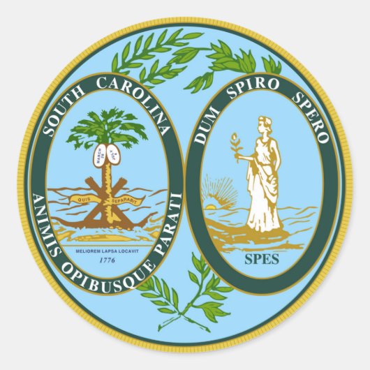 サウスカロライナ州シールアメリカ共和国シンボル ラウンドシール (正面)
