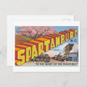 サウスカロライナ州スパルタンバーグからのヴィンテージの挨拶 ポストカード (正面/裏面)