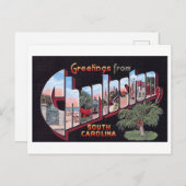 サウスカロライナ州チャールストンからのヴィンテージの挨拶 ポストカード (正面/裏面)
