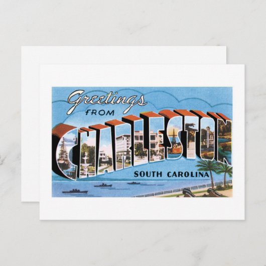 サウスカロライナ州チャールストンからの挨拶！ ポストカード (正面/裏面)