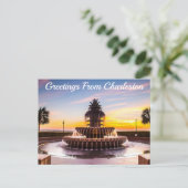 サウスカロライナ州チャールストンからの挨拶 ポストカード (スタンド正面)
