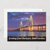 サウスカロライナ州チャールストンからの挨拶 ポストカード (正面/裏面)