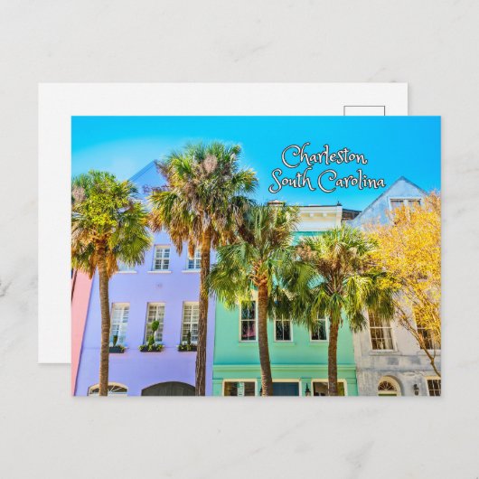 サウスカロライナ州チャールストンカラフル建物 ポストカード (正面/裏面)