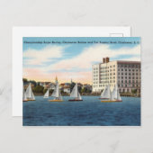 サウスカロライナ州チャールストンハーバーのセーリングボートレース ポストカード (正面/裏面)