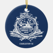 サウスカロライナ州チャールストン国旗 セラミックオーナメント (正面)