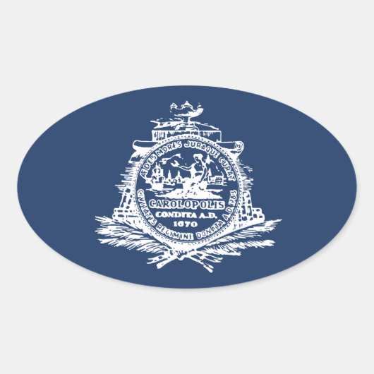 サウスカロライナ州チャールストン国旗 楕円形シール (正面)