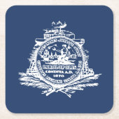 サウスカロライナ州チャールストン州旗紙 スクエアペーパーコースター (正面)