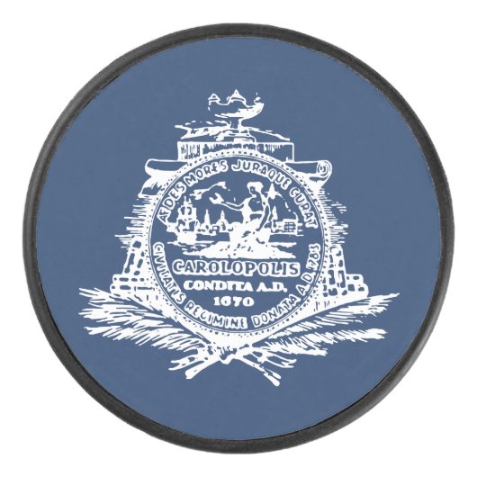 サウスカロライナ州チャールストン州旗 アイスホッケーパック (正面)