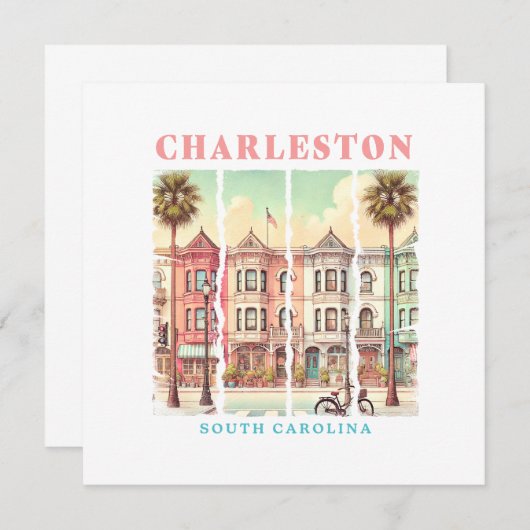 サウスカロライナ州チャールストン – ヴィンテージキング通り (正面/裏面)