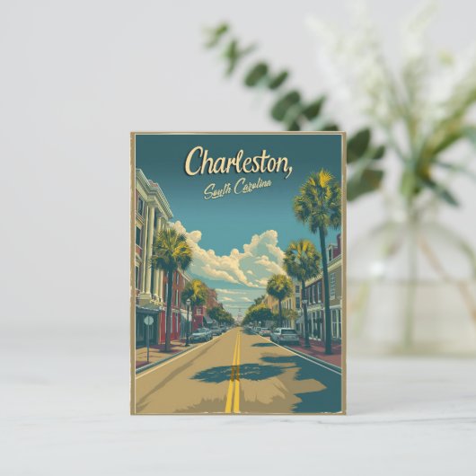 サウスカロライナ州チャールストン： Aヴィンテージ ポストカード (スタンド正面)