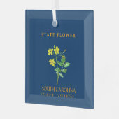 サウスカロライナ州テリトリーフラワーイエロージェミウム ガラスオーナメント (正面左)