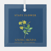 サウスカロライナ州テリトリーフラワーイエロージェミウム ガラスオーナメント (正面)