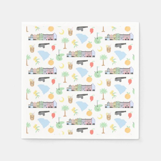 サウスカロライナ州ナプキンス スタンダードカクテルナプキン (正面)