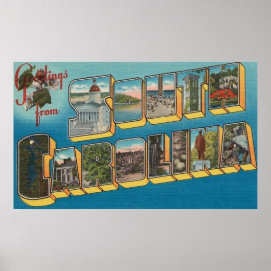 サウスカロライナ州ニューベリー – ラージ・レター・シーン ポスター (正面)