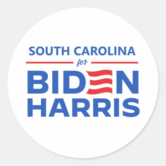 サウスカロライナ州バイデン氏・ハリス ラウンドシール (正面)