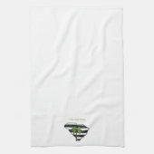 サウスカロライナ州パームツリーパーソナライズされたストライプ キッチンタオル (縦)