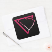 サウスカロライナ州ピンク色の三角形 スクエアシール (封筒)