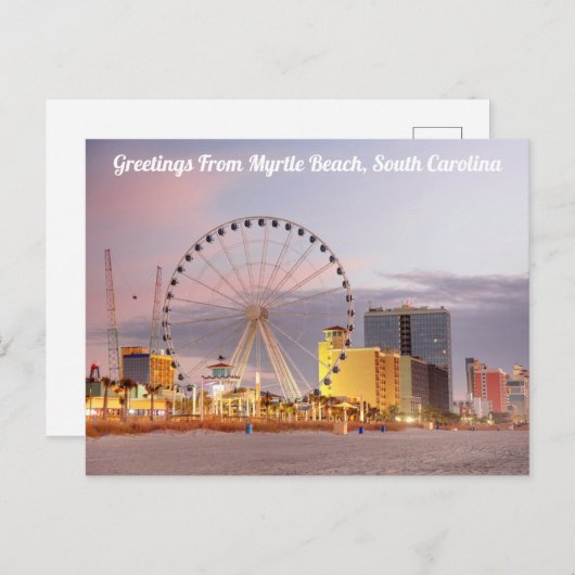サウスカロライナ州マートルビーチからの挨拶 ポストカード (正面/裏面)