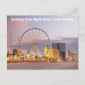 サウスカロライナ州マートルビーチからの挨拶 ポストカード (正面)