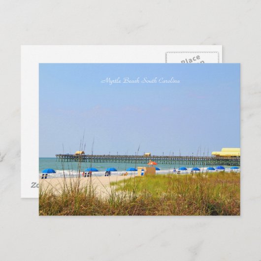 サウスカロライナ州マートルビーチ、ピア写真 ポストカード (正面/裏面)