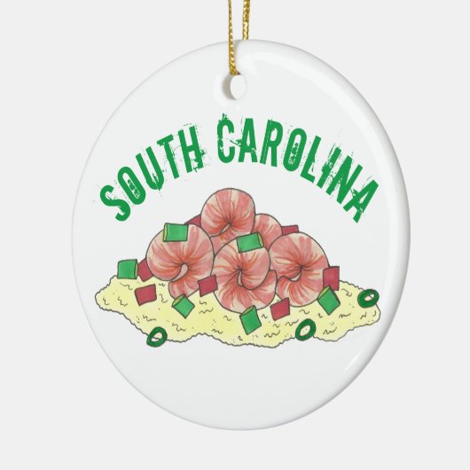 サウスカロライナ州ローカントリーエビとグリットSC セラミックオーナメント (左)