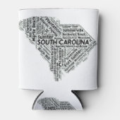 サウスカロライナ州ワードクラウド 缶クーラー (正面)