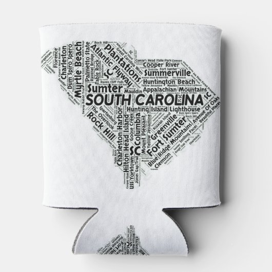 サウスカロライナ州ワードクラウド 缶クーラー (裏面)