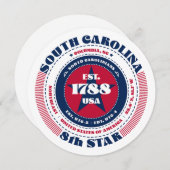 サウスカロライナ州円形タイポグラフィフラットカード (正面/裏面)