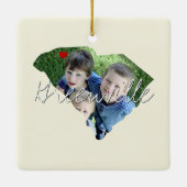 サウスカロライナ州写真の挿入と町名 セラミックオーナメント (裏面)