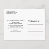 サウスカロライナ州宛先ウェディング任意の色 案内ポストカード (裏面)