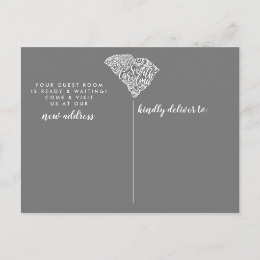 サウスカロライナ州州の引越し発表ポストカード 案内ポストカード (裏面)