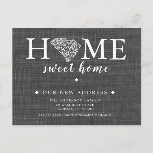 サウスカロライナ州州の引越し発表ポストカード 案内ポストカード (正面)